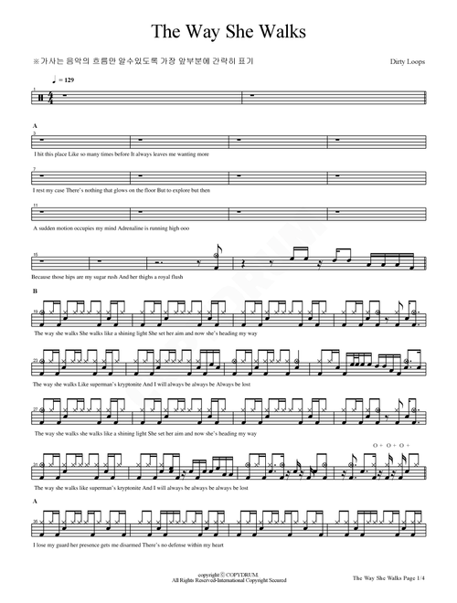 The Way She Walks (Arr. COPYDRUM) - Dirty Loops (Drums)