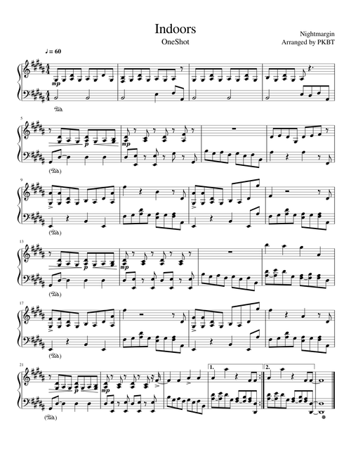 OneShot - Indoors (On Little Cat Feet Piano Ver.)