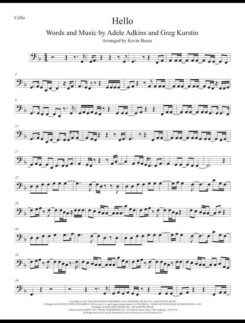 Hello (Arr. Kevin Busse) - Adele (Cello Solo)