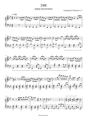 セブチ　楽譜　ピアノスコア ☆SEVENTEEN - Don't Wanna Cry ピアノ譜pdf 악보- POPPIANO.ORG 無料