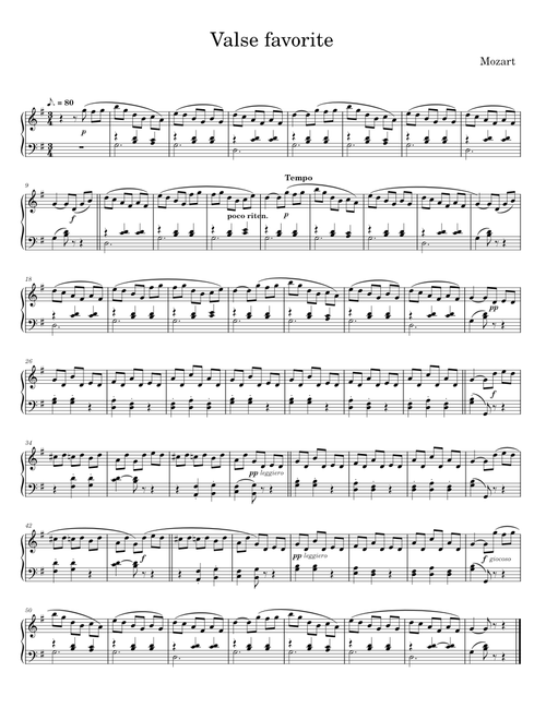 Valse Favorite - Wolfgang Amadeus Mozart