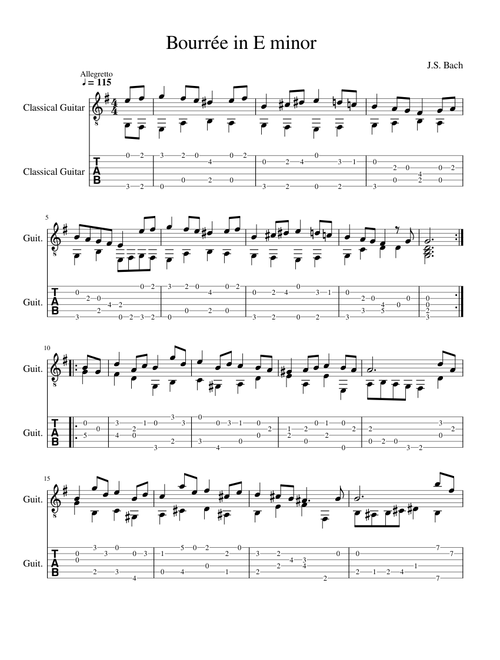 Bourrée in E minor, J.S. Bach