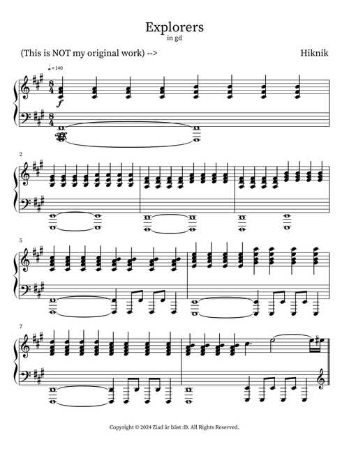 Explorers - Geometry Dash (Piano Solo)