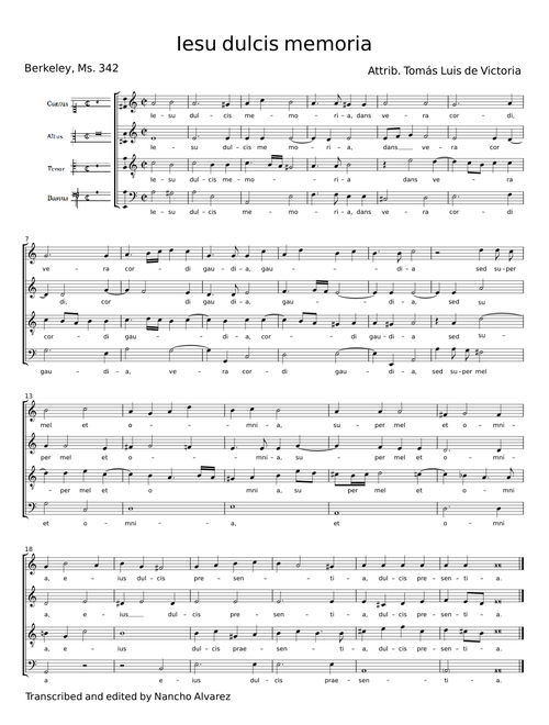 Iesu dulcis memoria - Tomás Luis de Victoria