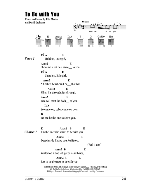 To Be With You - Mr Big (Guitar Chords-Lyrics)