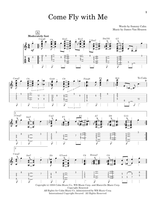 Come Fly With Me - Frank Sinatra (Solo Guitar)