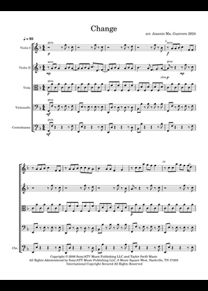 Play Official version of Change Sheet Music by Taylor Swift for