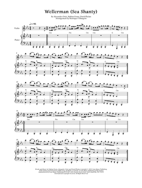 Wellerman (Arr. Henrique F Mangoni) - Nathan Evans (Violin and Piano)