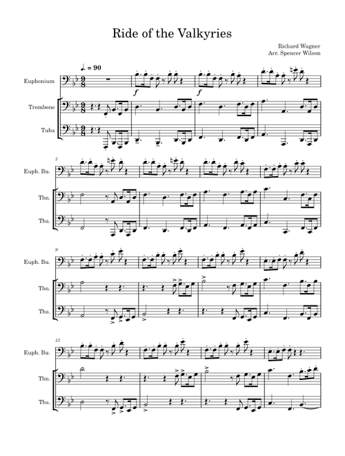 Ride of the valkyries – Richard Wagner Ride of the Valkyries - Trombone, Euphonium, Tuba