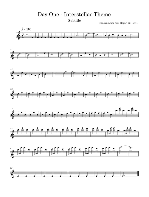Day One – Hans Zimmer Day One - Interstellar Theme