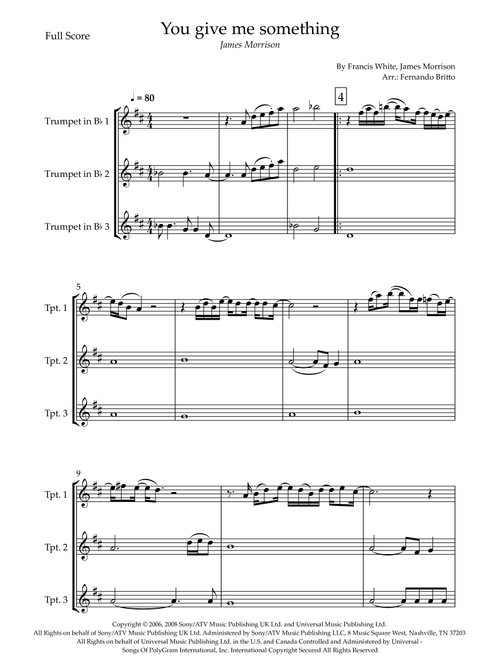 You Give Me Something (Arr. Fernando Britto) - James Morrison (Brass Ensemble)