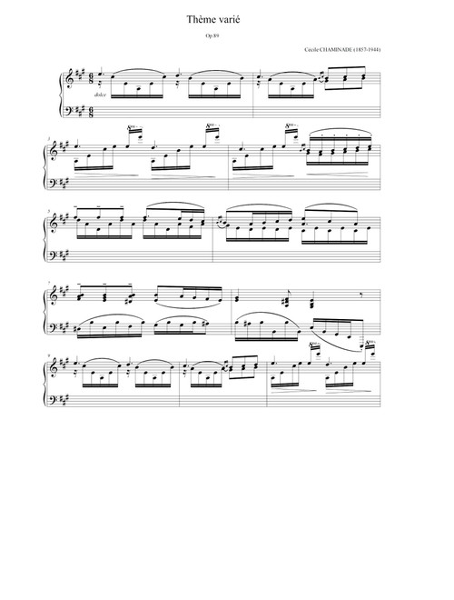 Theme varie Op.89 - Cécile Chaminade (Piano Solo)
