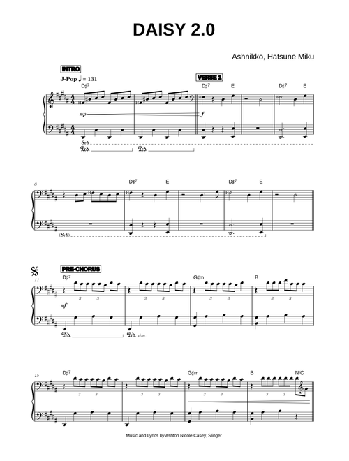 Daisy 2.0 - Ashnikko, Hatsune Miku (Piano)