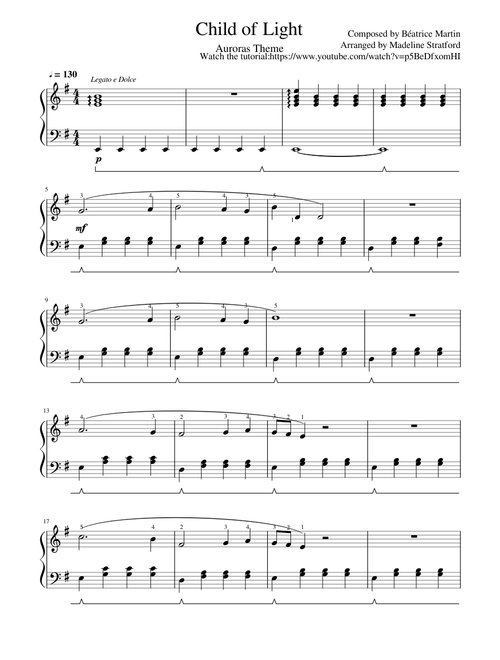 Child of Light Piano TUTORIAL