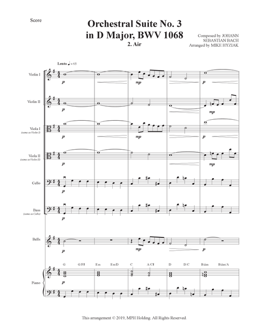 Orchestral Suite No.3 D Major - Air (Arr. Mike Hyziak) - Parry Library (Large Ensemble)