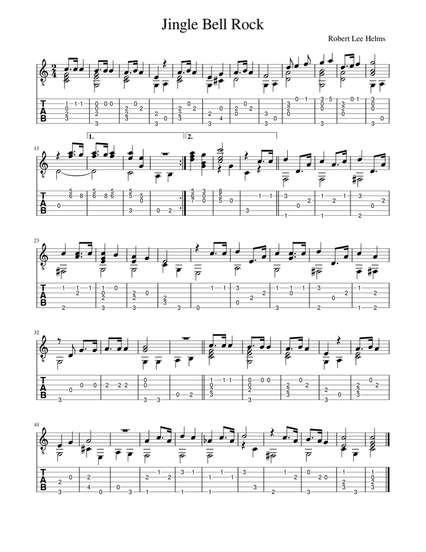 Jingle bells classical guitar deals