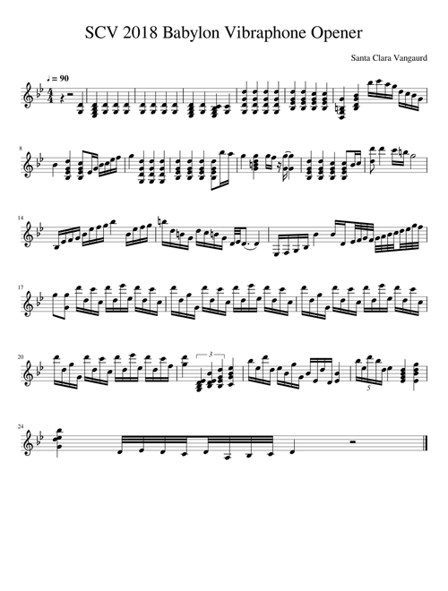 SCV 2018 Babylon Vibraphone Sheet Music (Opener)