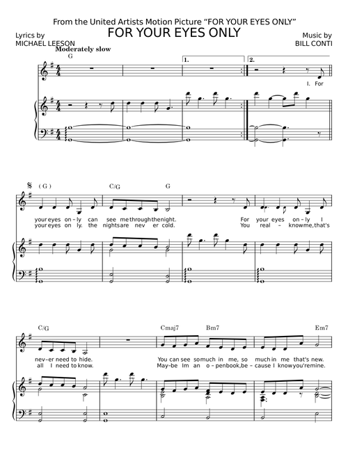 For your Eyes only - Bill Conti