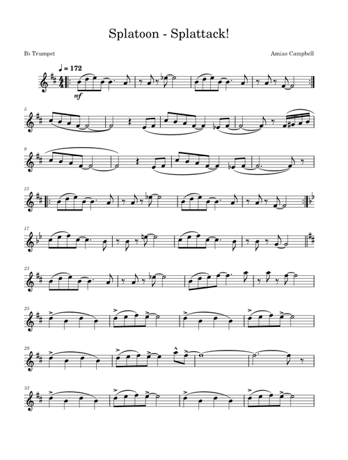Splatoon - Splattack!, Arr. for Trumpet