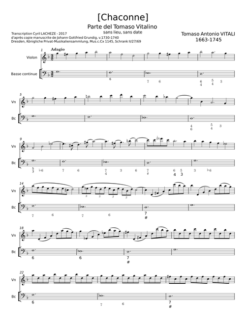 Chaconne in G minor - Tomaso Antonio Vitali