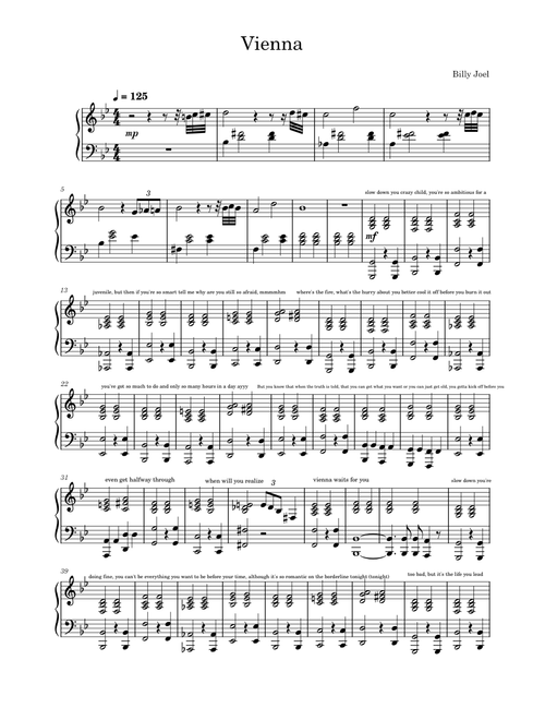 Vienna Piano Accompaniment - Billy Joel