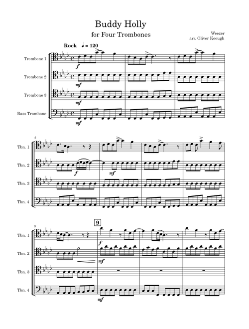 Buddy Holly – Weezer (for Four Trombones)