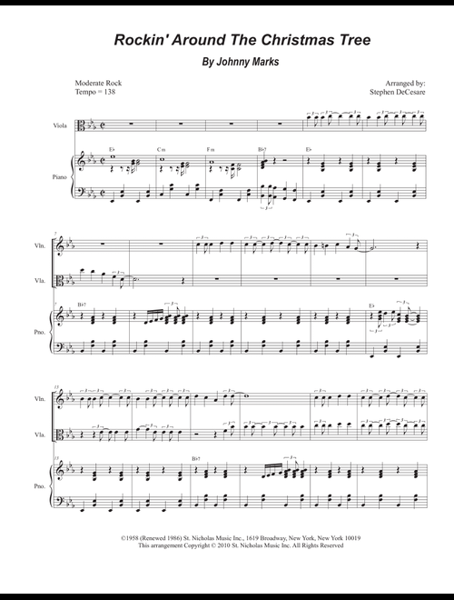 Rockin' Around The Christmas Tree (Arr. Stephen DeCesare) - Toby Keith (Instrumental Duet and Piano)