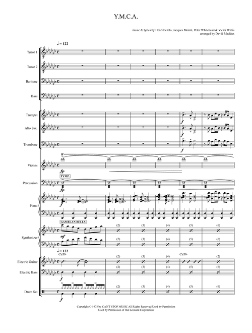 Y.m.c.a. (Arr. David Maddux) - Village People (Large Ensemble)