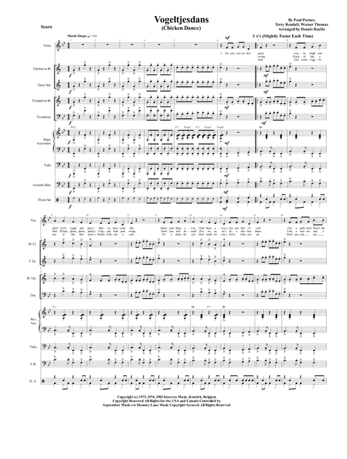 The Chicken Dance (Arr. Dennis Ruello) - Terry Rendall, Werner Thomas (Large Ensemble)