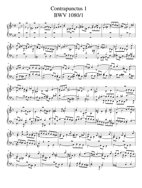 JS Bach: Art of Fugue Contrapunctus 1