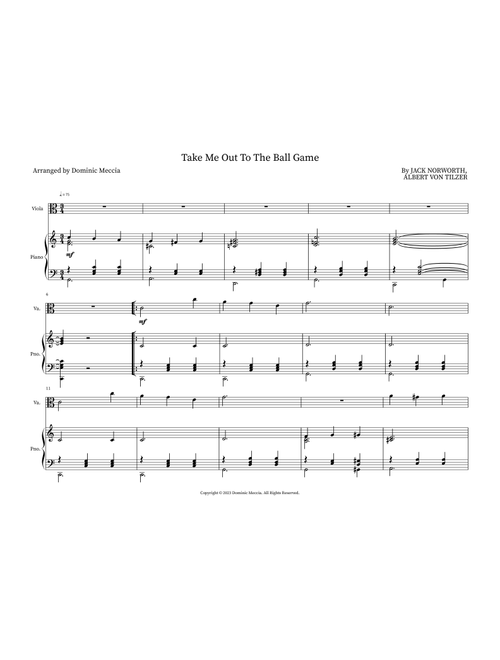 Take Me Out To The Ball Game (Arr. Dominic Meccia) - Albert von Tilzer (Instrumental Duet)