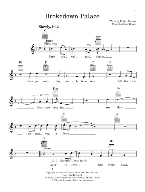 Brokedown Palace - Grateful Dead (Ukulele)