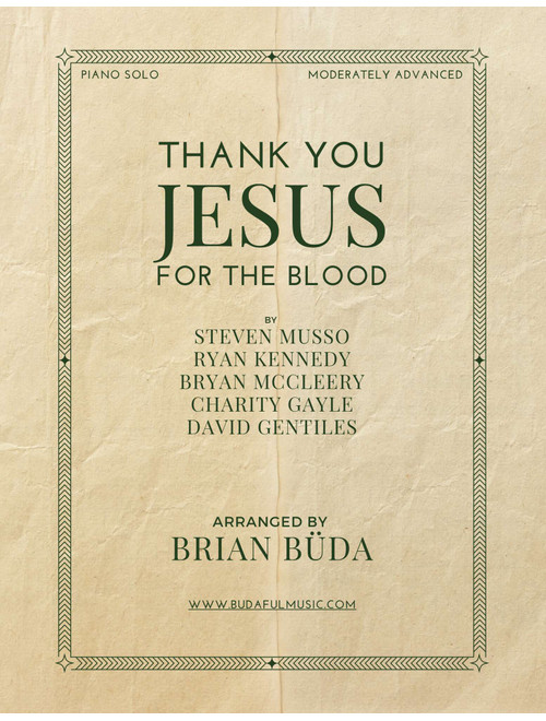 Thank You Jesus For The Blood (Arr. Brian Buda) - Charity Gayle (Piano Solo)