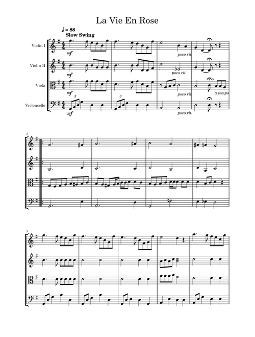 La vie en rose – Édith Piaf String Quartet