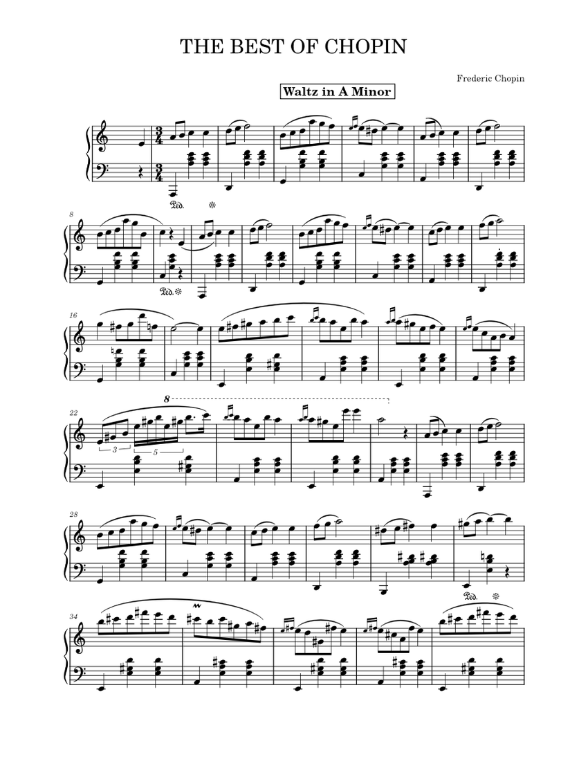 THE FAMOUST OF CHOPIN Sheet Music for Piano (Solo) | MuseScore.com