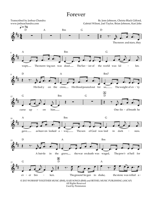 Forever (We Sing Hallelujah) (Arr. Joshua Chandra) - Kari Jobe, Brian Johnson, Christa Black Gifford (Guitar Chords-Lyrics)