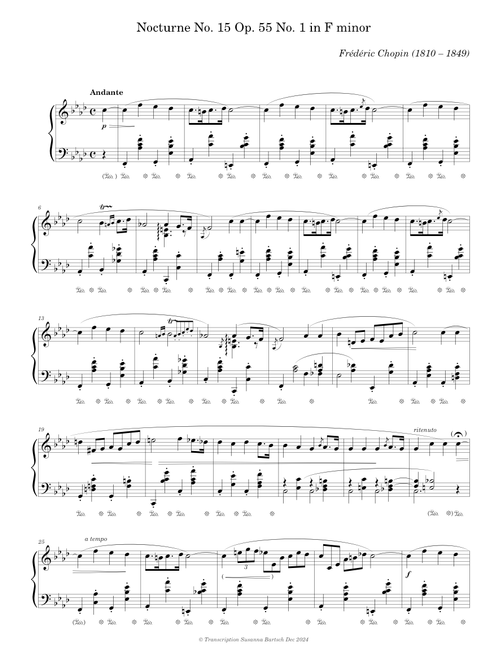 Nocturne No. 15 Op. 55 No. 1 in F minor — Frédéric Chopin