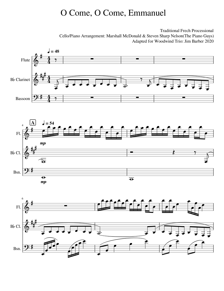 O Come O Come Emmanuel, The Piano Guys Sheet music for Flute,