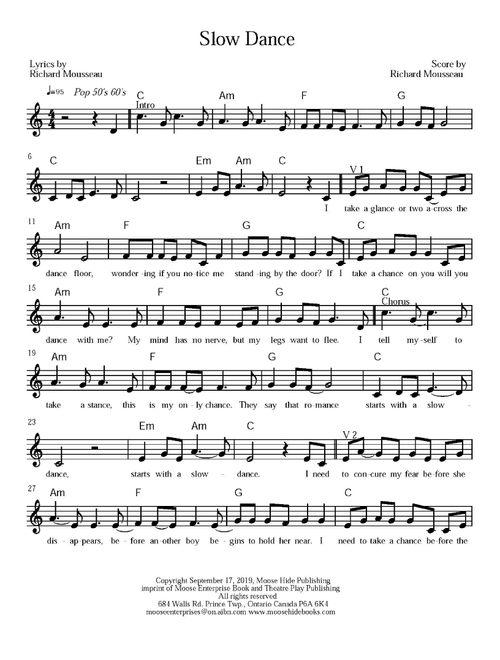 Slow Dance (Arr. Richard Mousseau) (Lead Sheet - Fake Book)