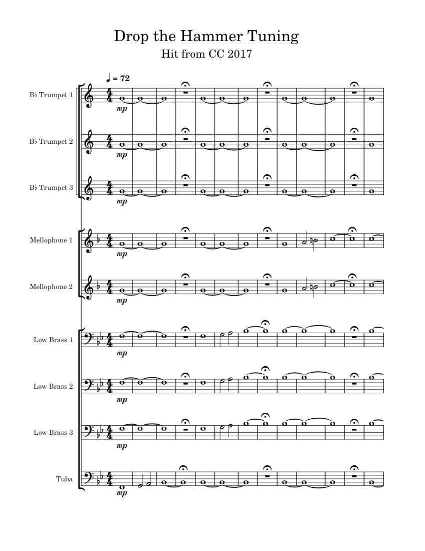 Tuning Sequence Carolina Crown Sheet music for Euphonium, Tuba, Mellophone, Trumpet in bflat
