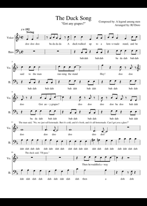 The duck song – Bryant Oden Sheet Music for Soprano, Alto, Tenor, Bass ...