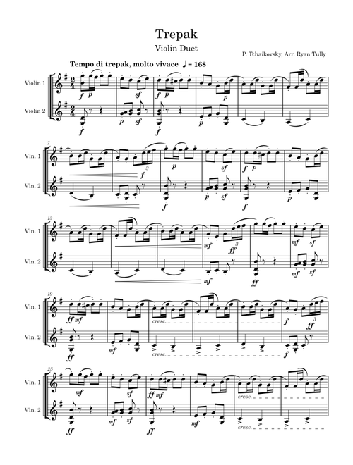 Trepak Arranged for Two Violins
