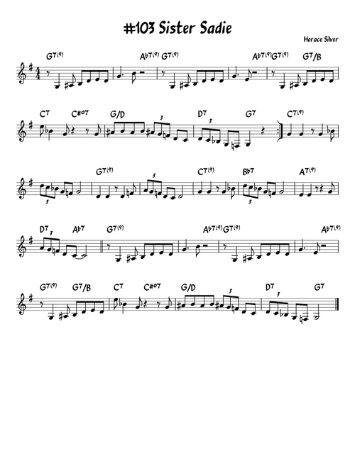 Sister Sadie (Arr. arr. by John Fries) - Edison Watanabe, Maxayn Lewis (Lead Sheet - Fake Book)