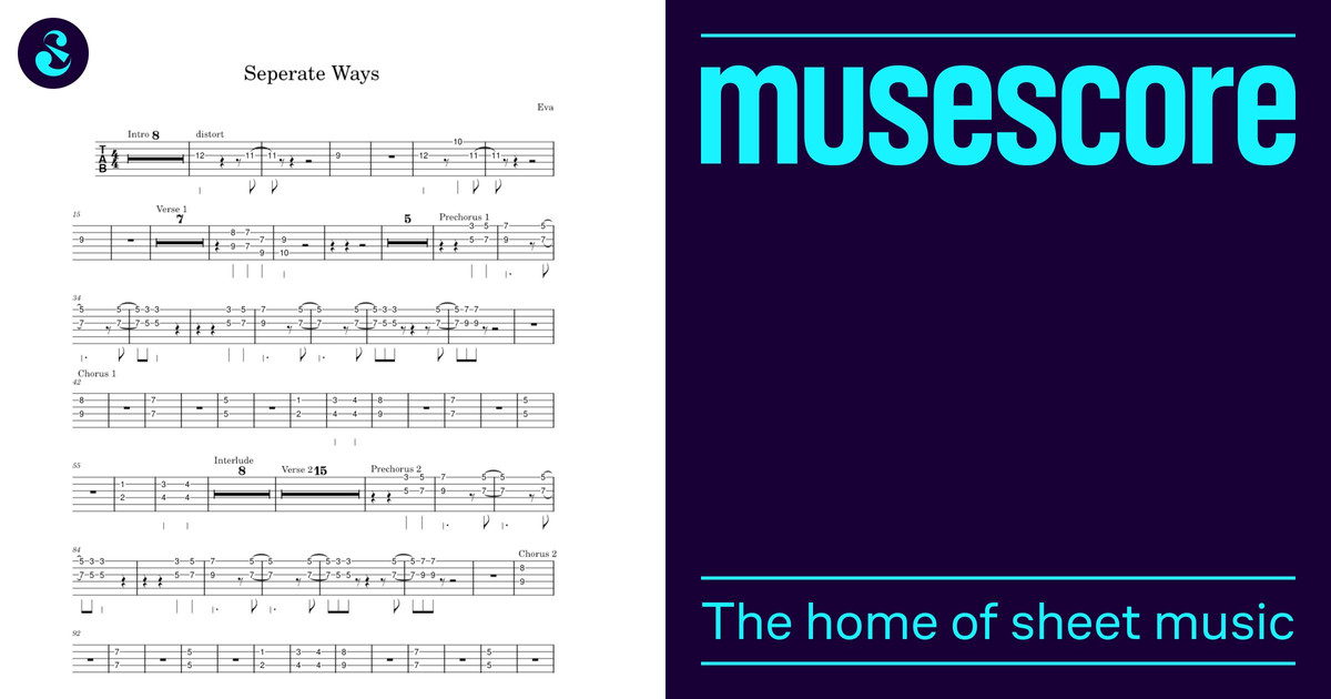 Seperate Ways journey Sheet music for Guitar (Solo)