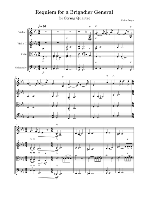 Requiem for a Brigadier General - String Quartet