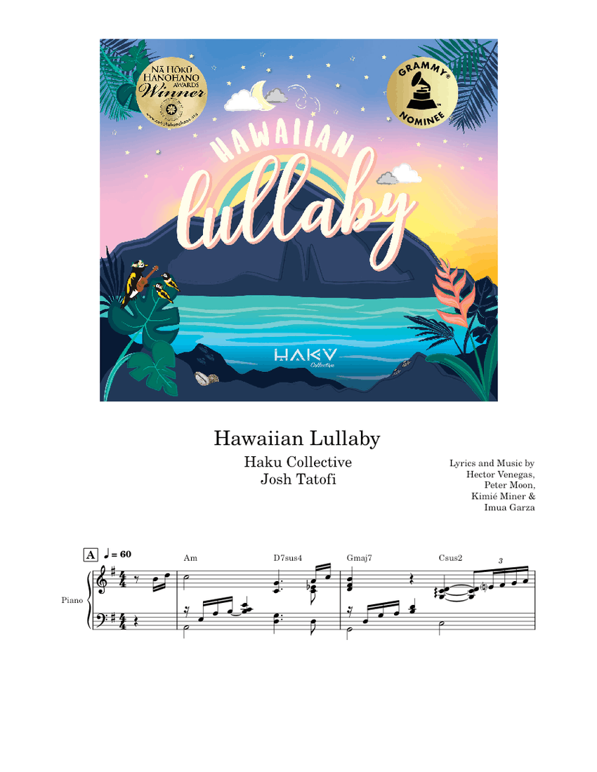 Hawaiian Lullaby Josh Tatofi Sheet music for Piano, Vocals (Piano