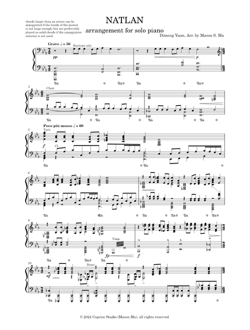 NATLAN - HOYO-MiX | OST from Genshin Impact for Solo Piano (orchestral reduction)