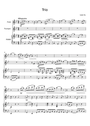 Trio Sample Vocal Trio Sheet Music for Piano, Synthesizer (Mixed Quartet ...