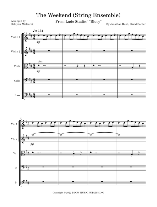 The Weekend (from Ludo Studios' "Bluey") – Joff Bush – String Ensemble