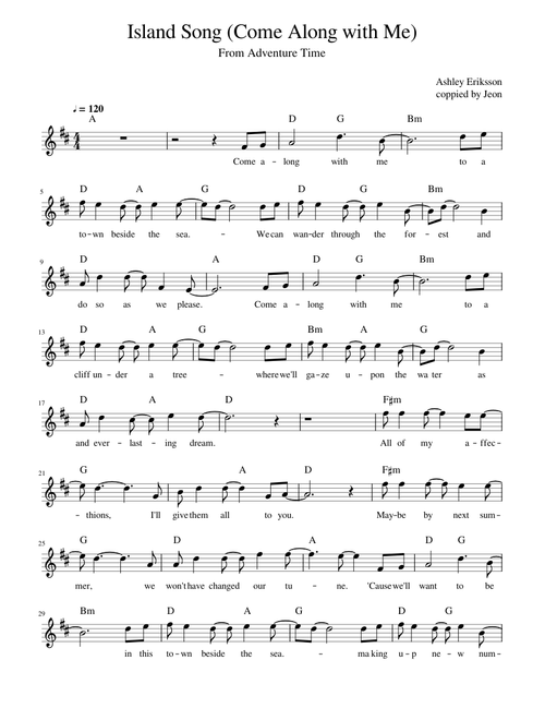 Island Song  Come Along with Me from Adventure Time
